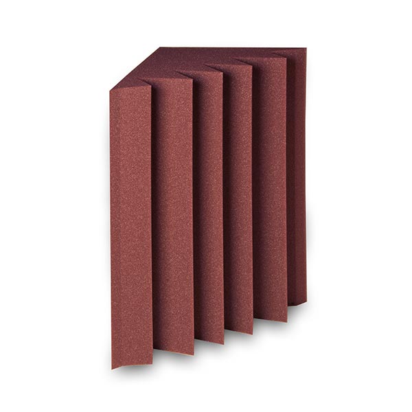Trampa de bajos EZ Acoustics color vinotinto, diseño absorbente para bajos.
