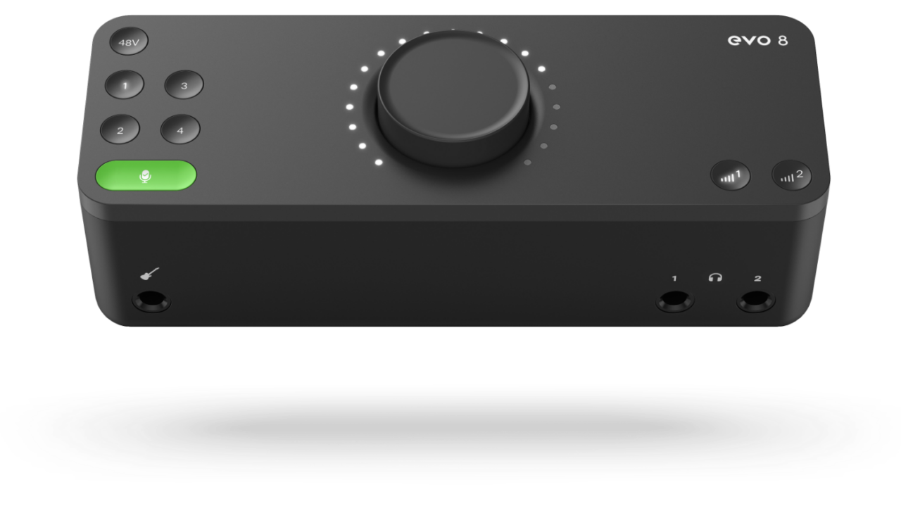 Interfaz de audio con cuatro entradas y Smartgain automático.