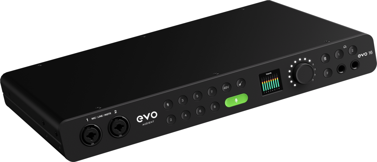Audient EVO 16 interfaz de audio profesional con ocho entradas.