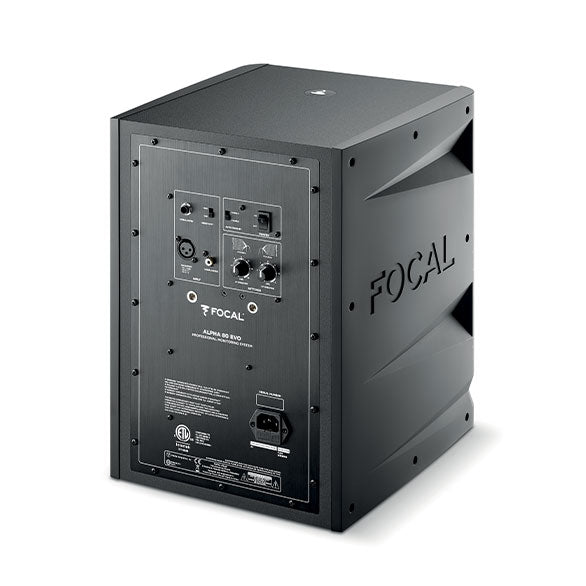 Monitor de audio Focal Alpha 80 EVO – vista trasera con entradas balanceadas