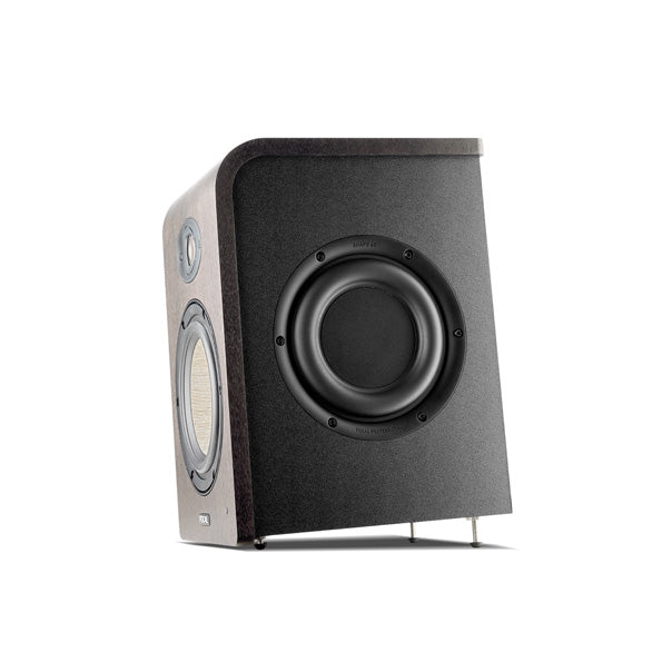 Vista lateral del monitor Focal Shape 65 con diseño compacto