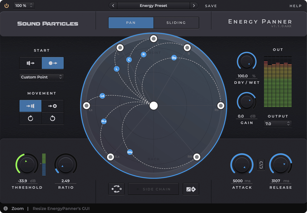 Plugin Sound Particles Energy Panner