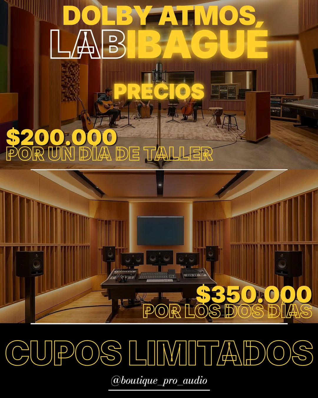 Dolby Atmos LAB Ibagué: valores y cupos de los talleres