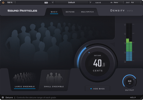 Interfaz de Density, duplicador granular de Sound Particles