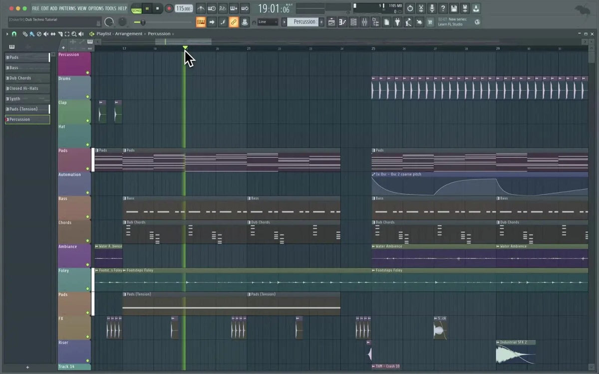 Arreglo de una canción en la Playlist de FL Studio 2026
