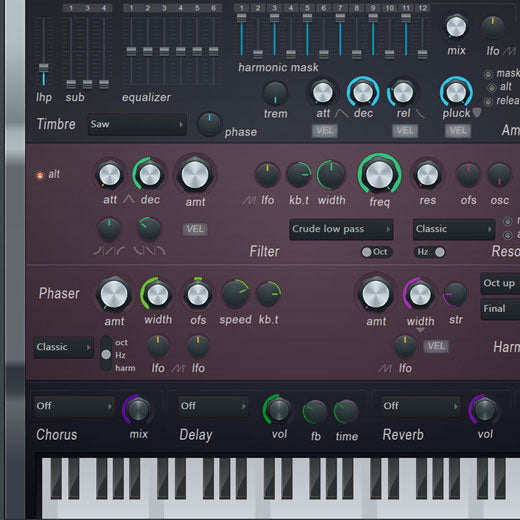 Sintetizador Harmless, incluido desde la Signature Bundle de FL Studio