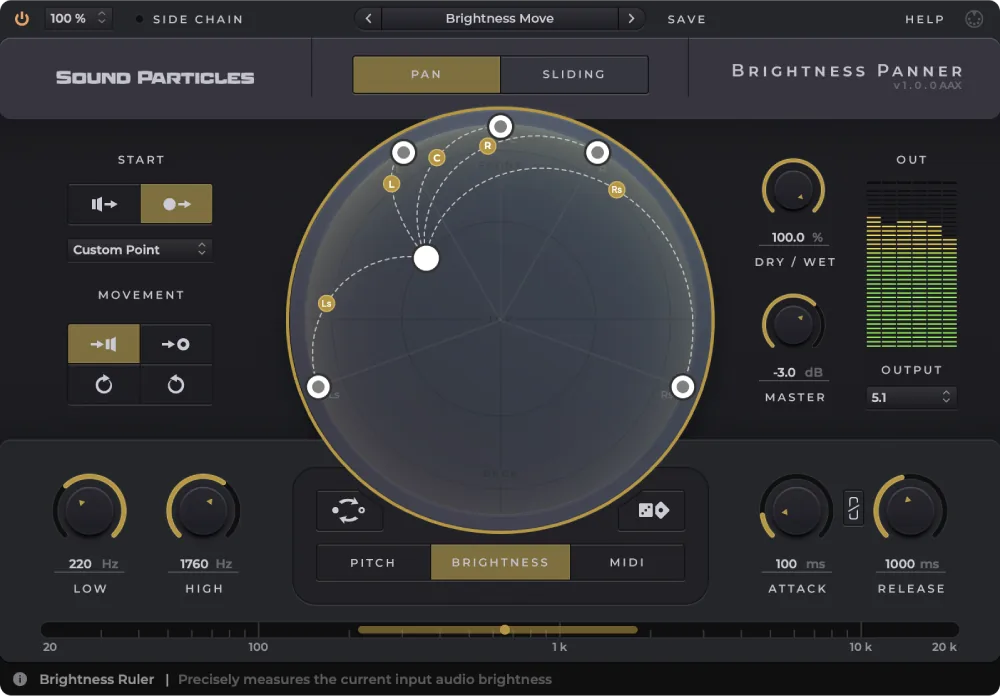 Plugin Sound Particles Brightness Panner