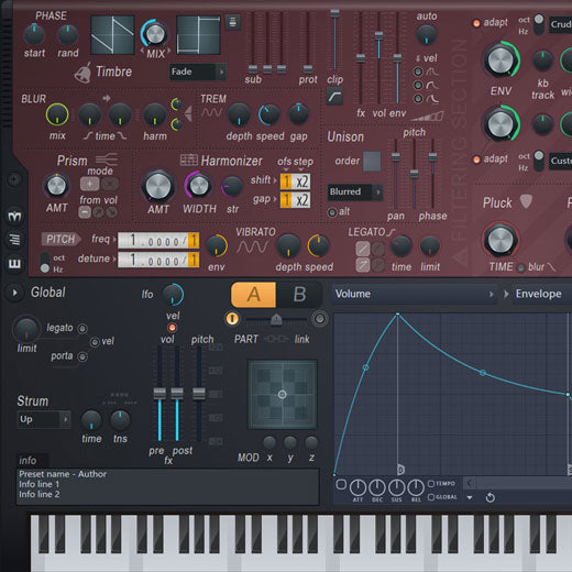 Sintetizador Harmor, exclusivo de FL Studio All Plugins Edition
