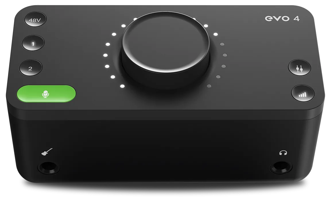 Interfaz de audio USB con Smartgain y preamplificadores de alta calidad.