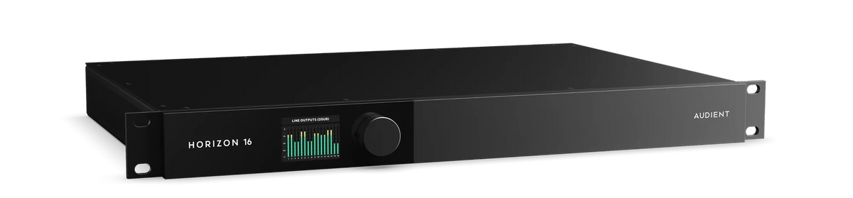 Audient Horizon 16, frente en perspectiva de la unidad de rack 1U