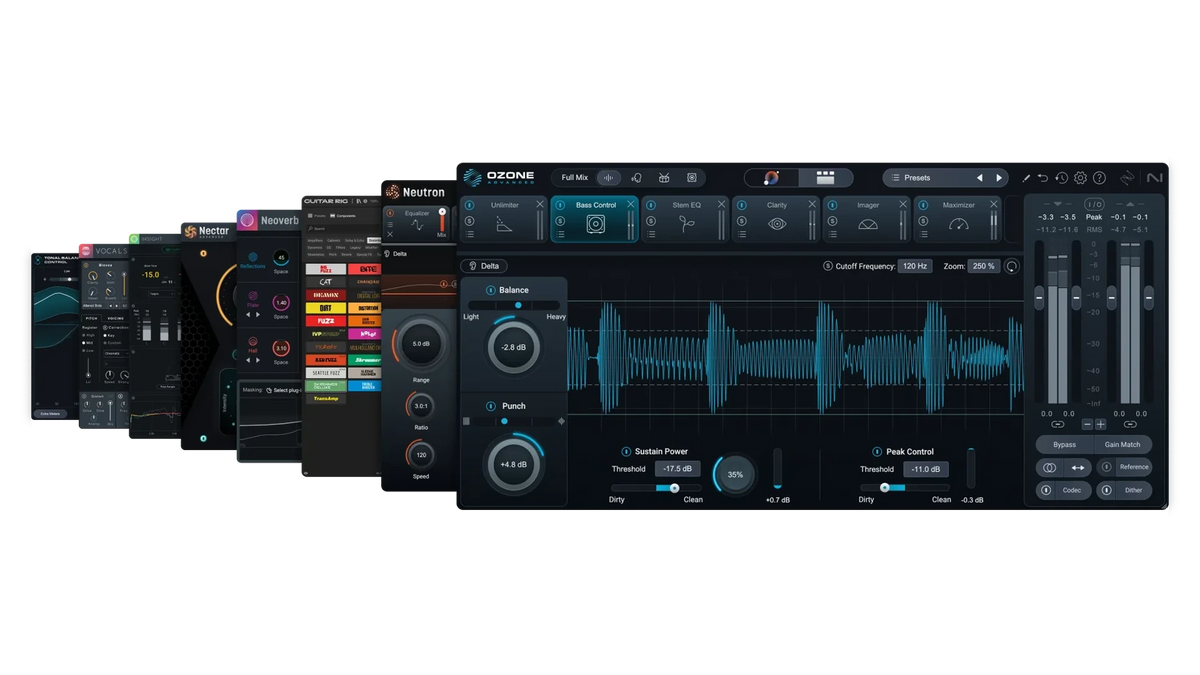 iZotope Music Production Suite 9: interfaces de Ozone 12, Neutron 5, Nectar 4 y RX 12
