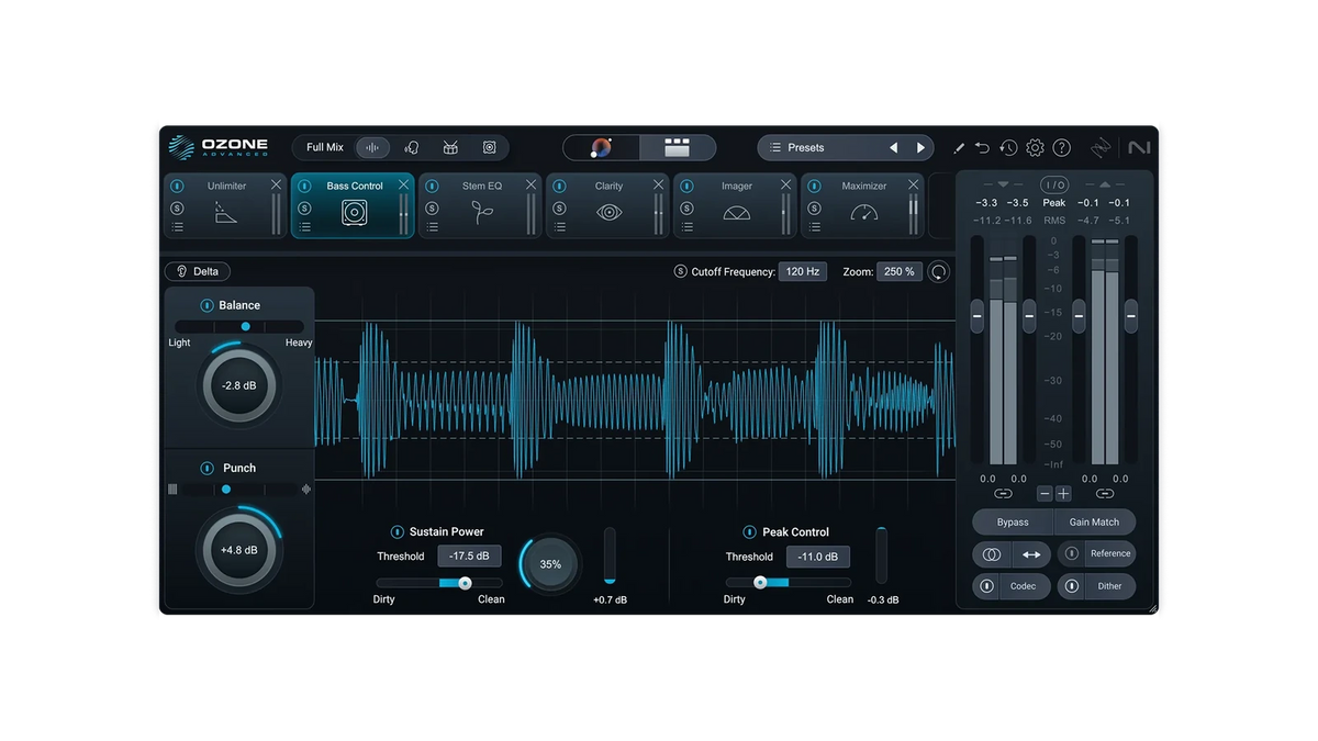 Módulo Bass Control de iZotope Ozone 12