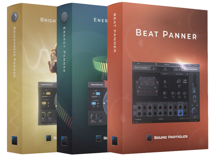 Cajas de Sound Particles Panner Collection II: Brightness Panner, Energy Panner y Beat Panner