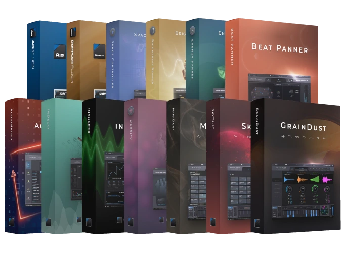 Cajas de los 13 productos del Sound Particles Spatial Music IV Bundle